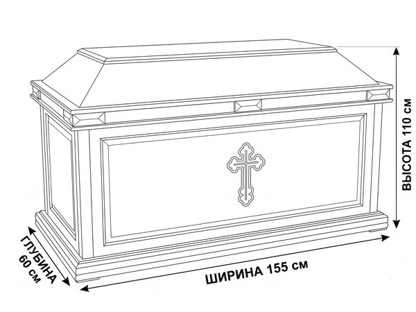 Гробница под плащаницу, белая с золотом для храма (церкви), фото 